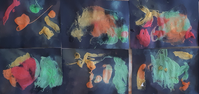 Picture of sand art made by children at Starting Point Preschool Carrigaline